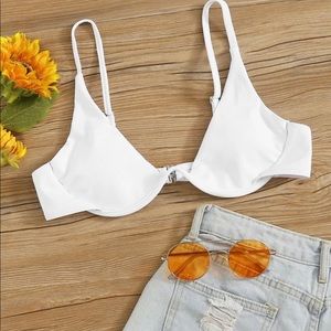 White underwire spaghetti strap bikini top